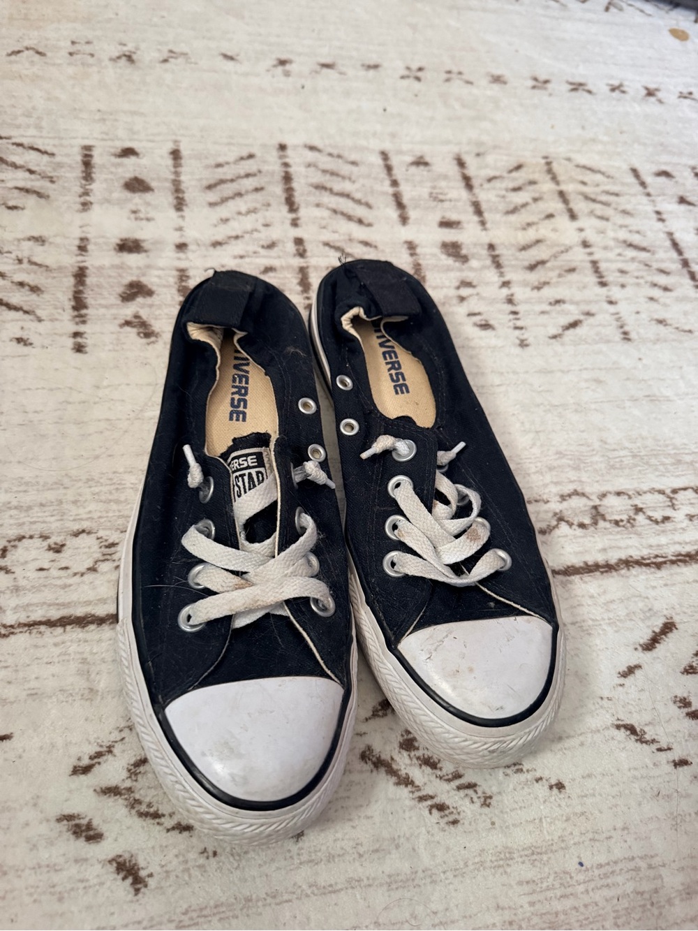 Converse Black and White Low-Top Canvas Sneakers